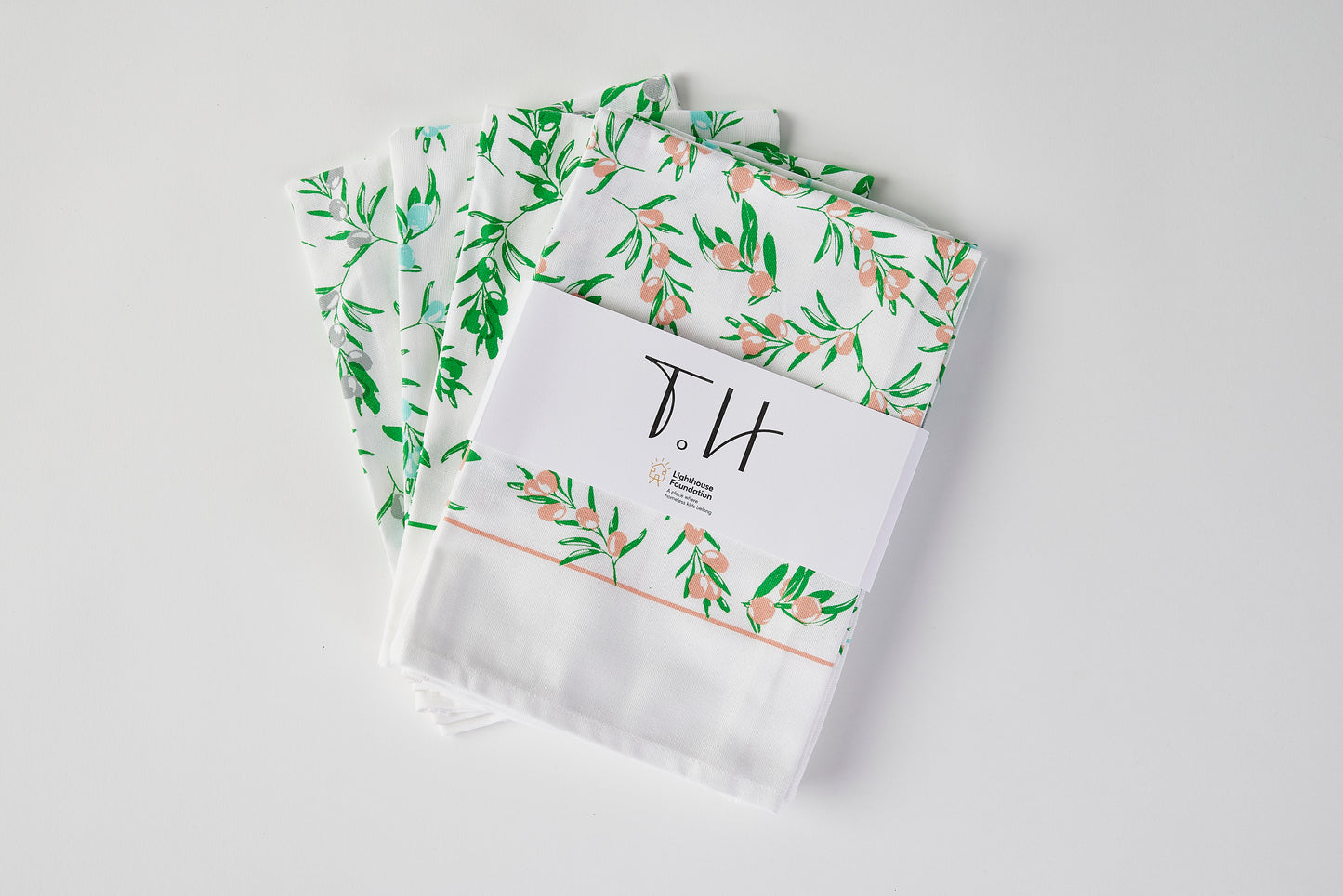 100% Cotton Napkins - Olive design (set of 4)