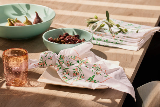 100% Cotton Napkins - Olive design (set of 4)