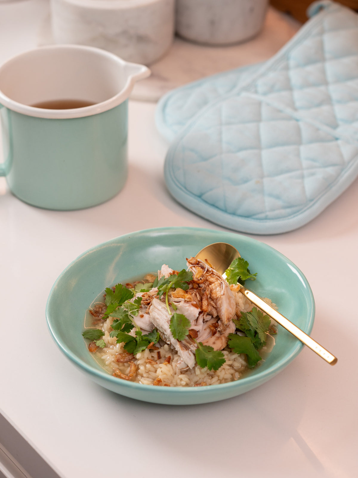 Poached Chicken Breast with Rice