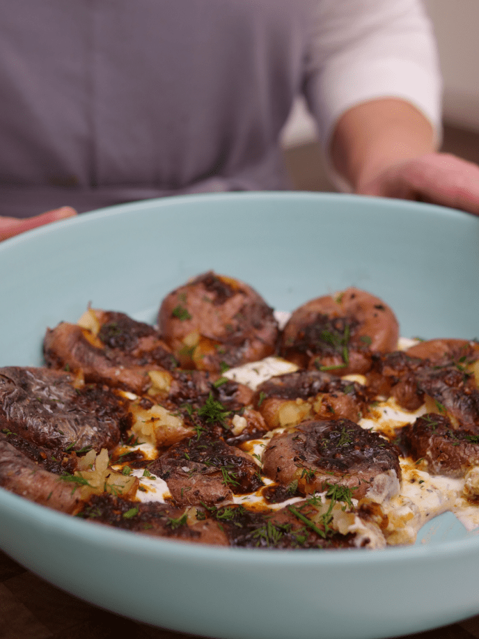 Harissa Crushed Potatoes