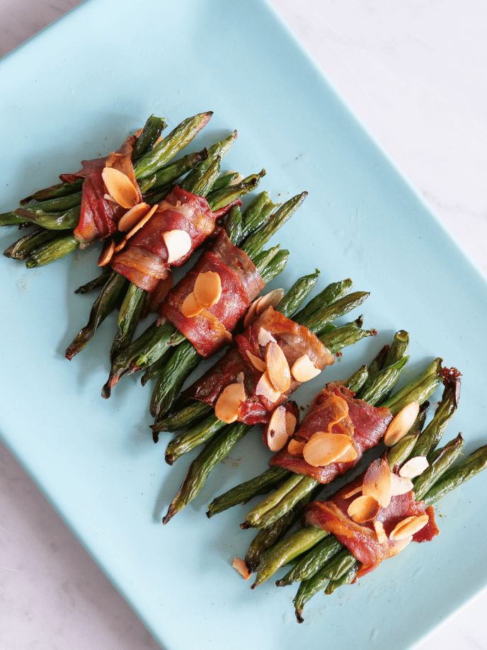 Blanched Bean Side Dish with Prosciutto & Almonds
