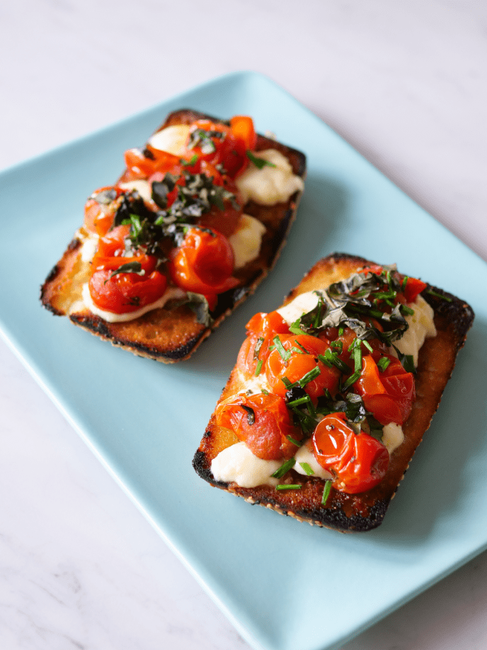Cherry Tomato Toasted bread snack