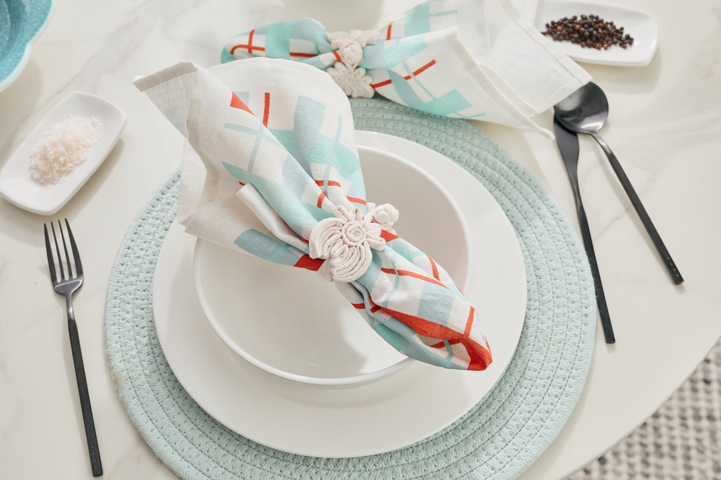 100% Linen Napkins – Classic Plaid (set of 6)