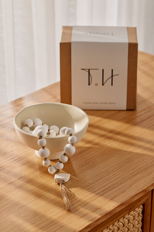 Zoi Ceramic Bowl & Worry Beads