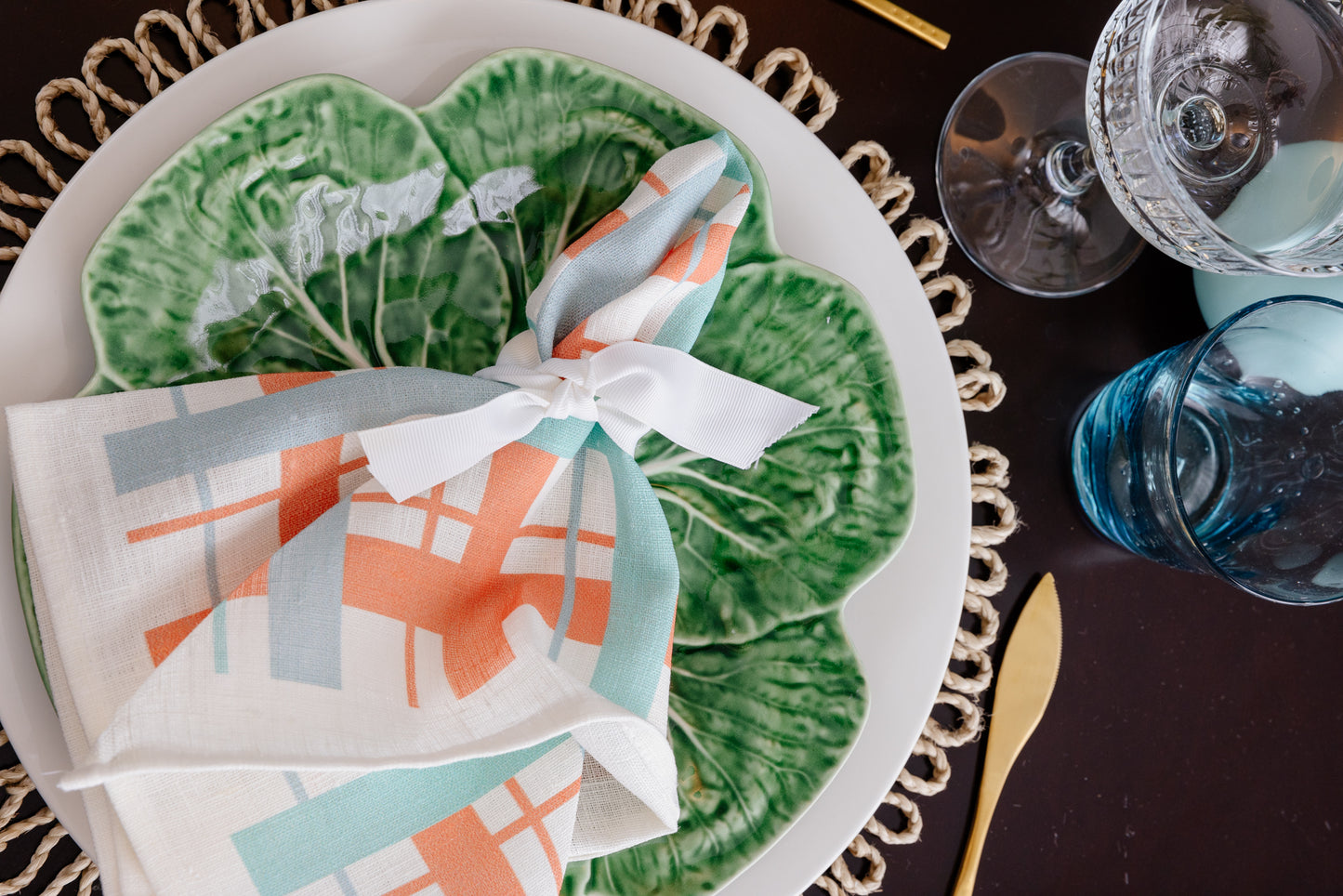 100% Linen Napkins – Classic Plaid (set of 6)