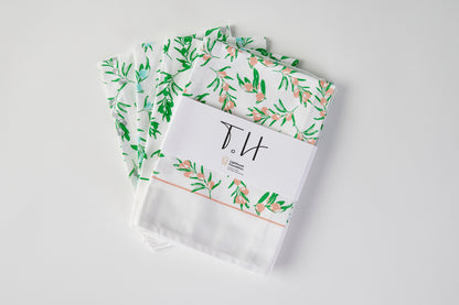 100% Cotton Napkins - Olive design (set of 4)