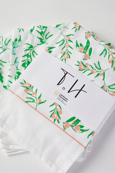 100% Cotton Napkins - Olive design (set of 4)