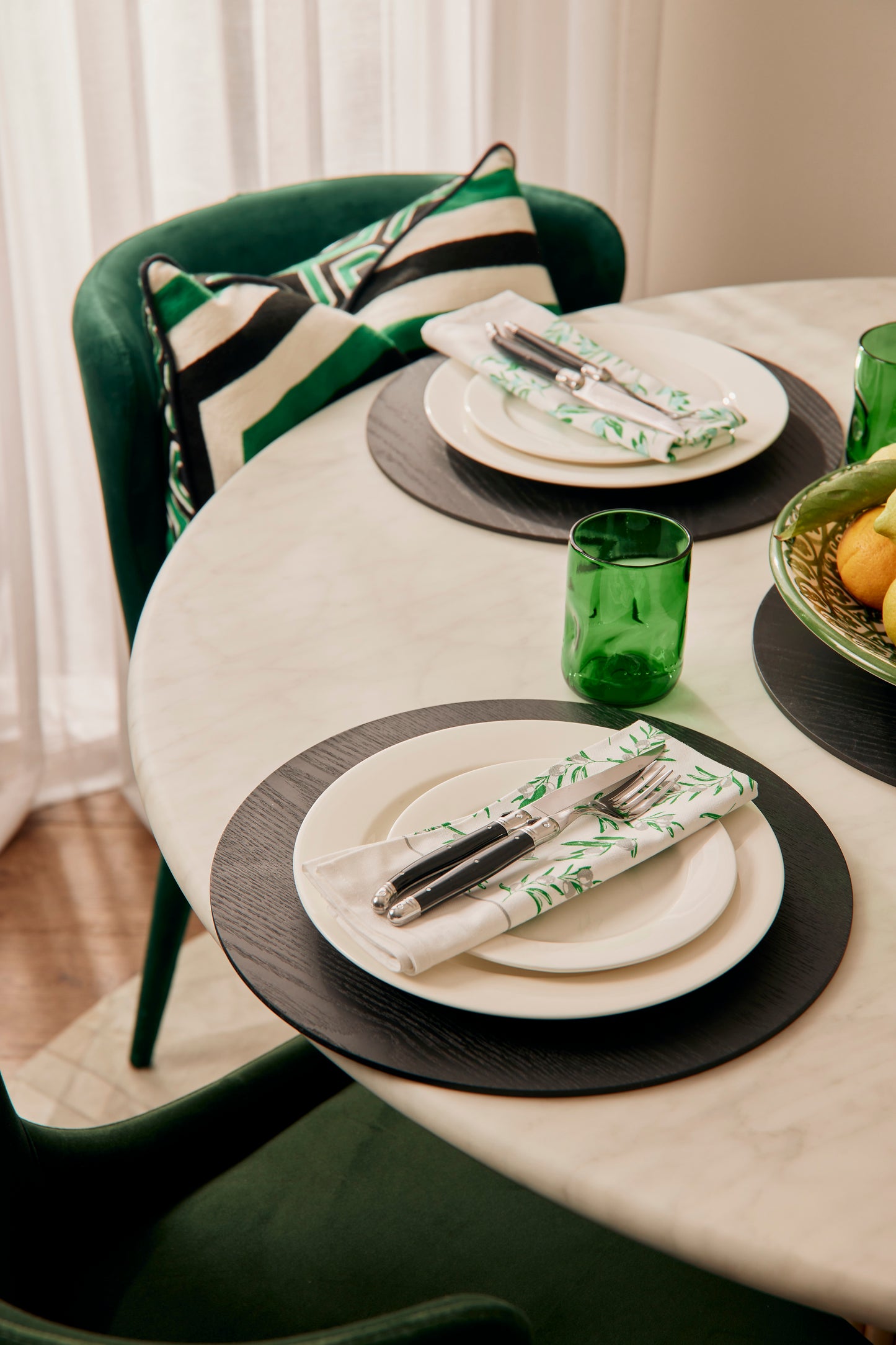 100% Cotton Napkins - Olive design (set of 4)